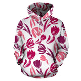 Pink Sketch Tulip Pattern Men Women Pullover Hoodie