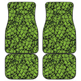 Green Hop Pattern Front And Back Car Mats