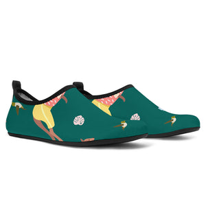 Kangaroo Leaves Pattern Aqua Shoes