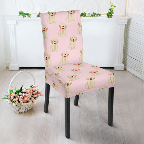 Golden Retriever Pattern Print Design 02 Dining Chair Slipcover