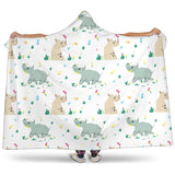 Cute Rhino Pattern Hooded Blanket