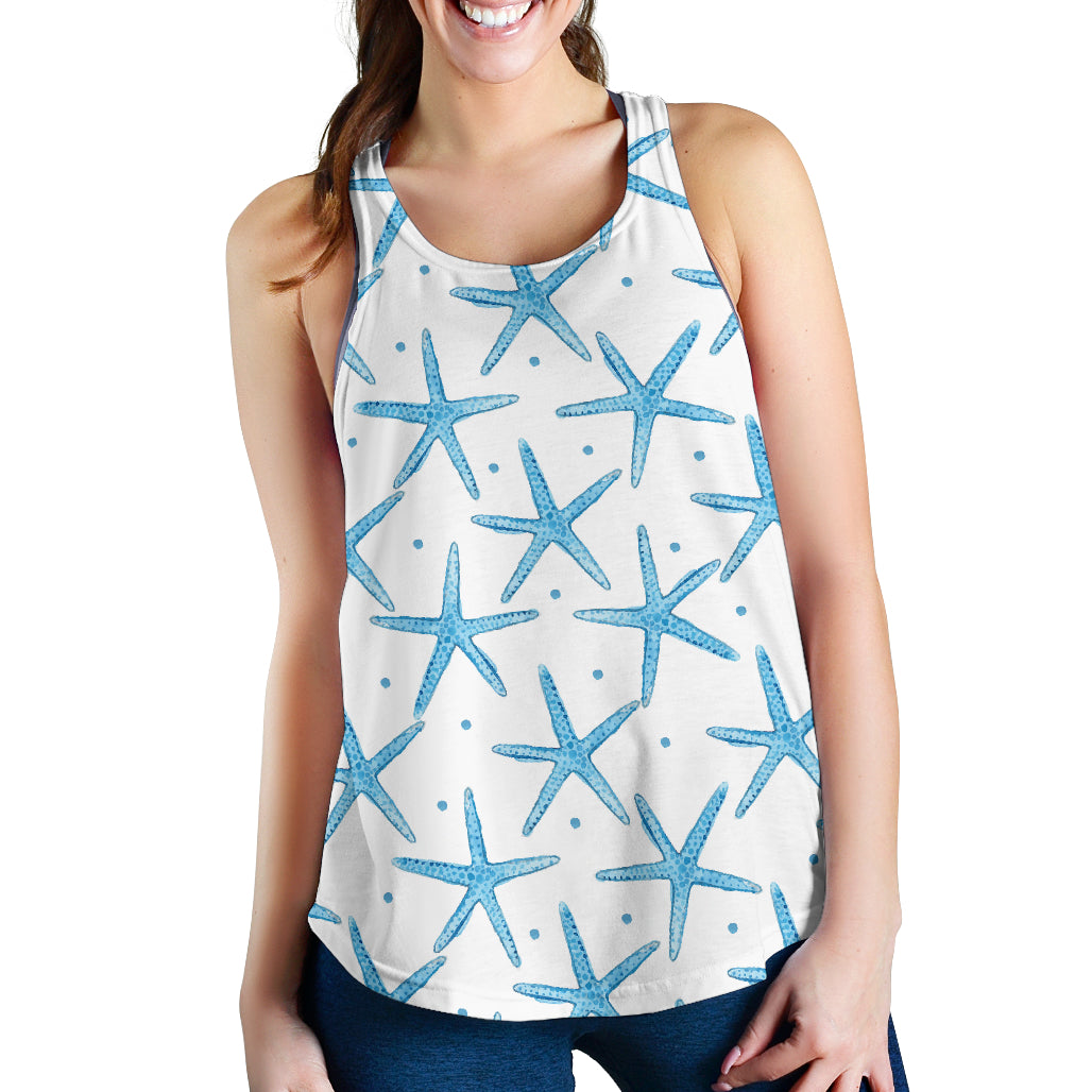 Watercolor starfish pattern Women Racerback Tank Top