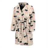 Ostrich Pattern Print Design 05 Men's Bathrobe