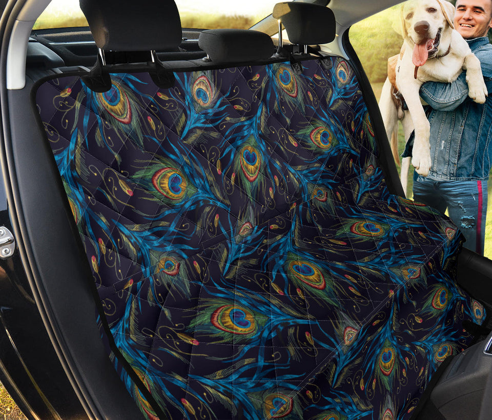 Beautiful Peacock Feather Pattern Dog Car Seat Covers