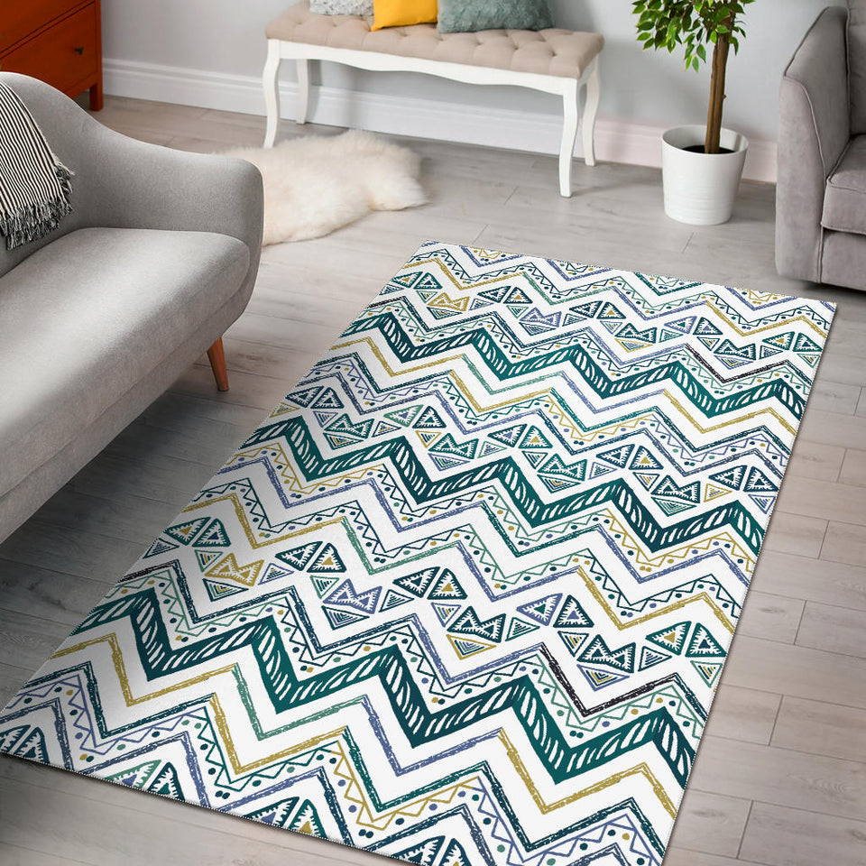 Zigzag  Chevron Paint Design Pattern Area Rug