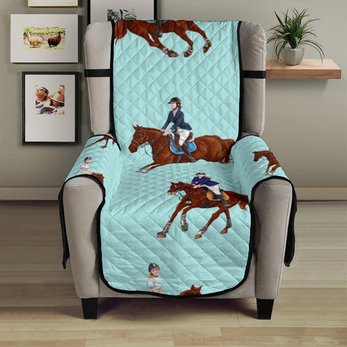 Horses running horses rider pattern Chair Cover Protector