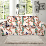 Peacock Tropical Flower Pattern Sofa Slipcover