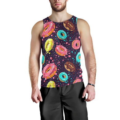 Colorful donut glaze pattern Men Tank Top