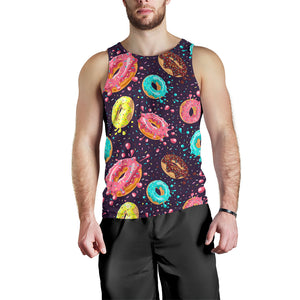 Colorful donut glaze pattern Men Tank Top
