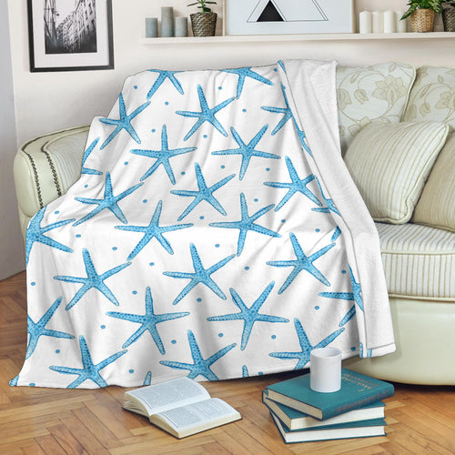 Watercolor Starfish Pattern Premium Blanket