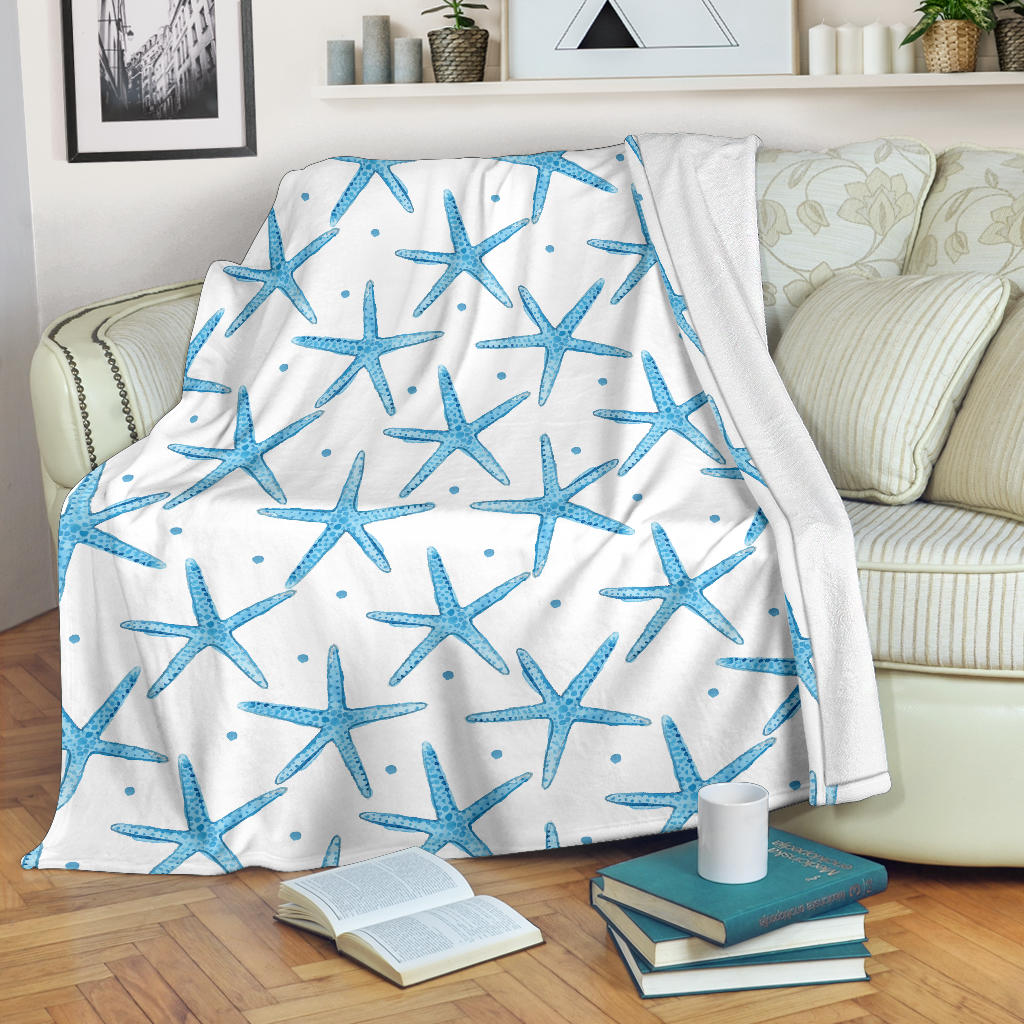 Watercolor Starfish Pattern Premium Blanket