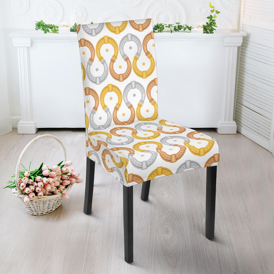 Horseshoes Pattern Print Design 03 Dining Chair Slipcover