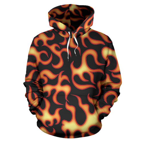 Fire Flame Dark Pattern Men Women Pullover Hoodie