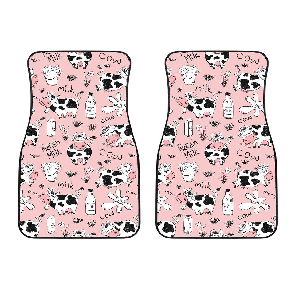 Cows Milk Product Pink Background Front Car Mats