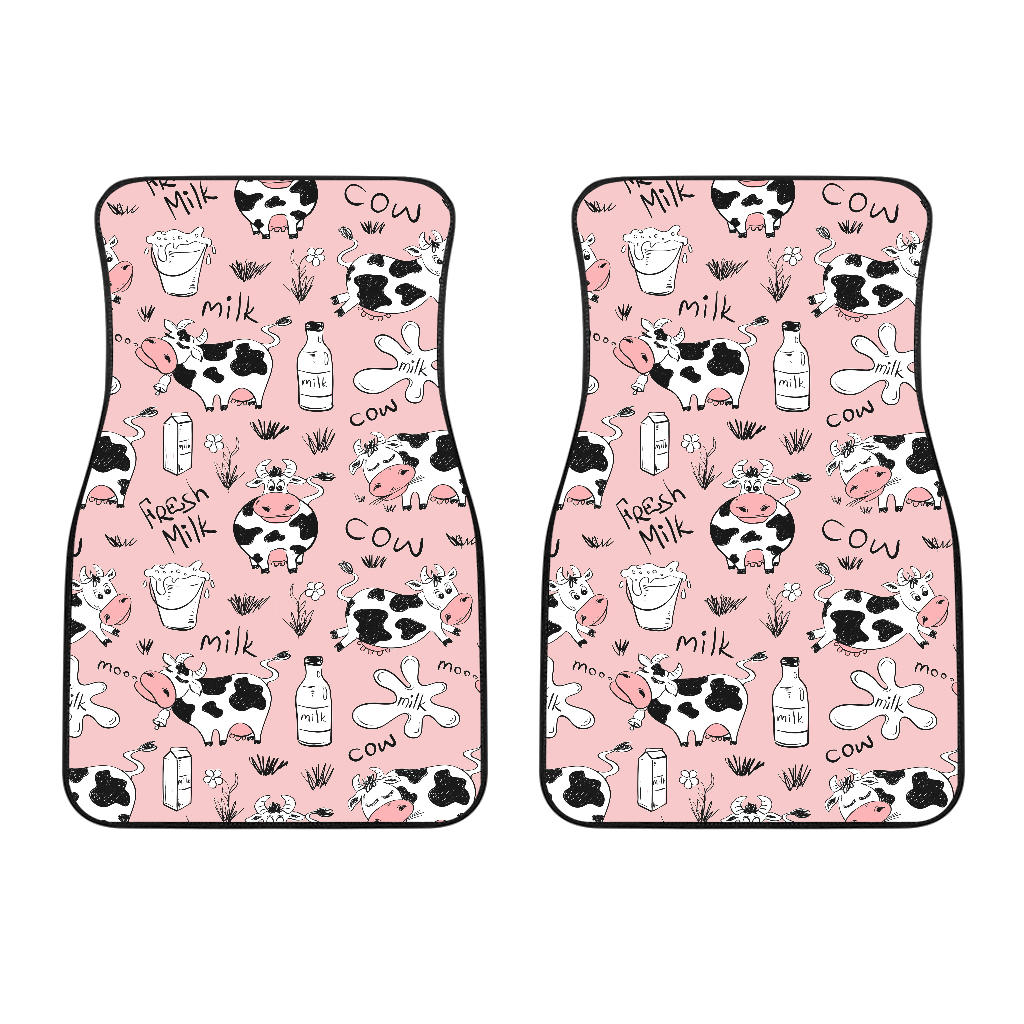 Cows Milk Product Pink Background Front Car Mats