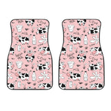 Cows Milk Product Pink Background Front Car Mats