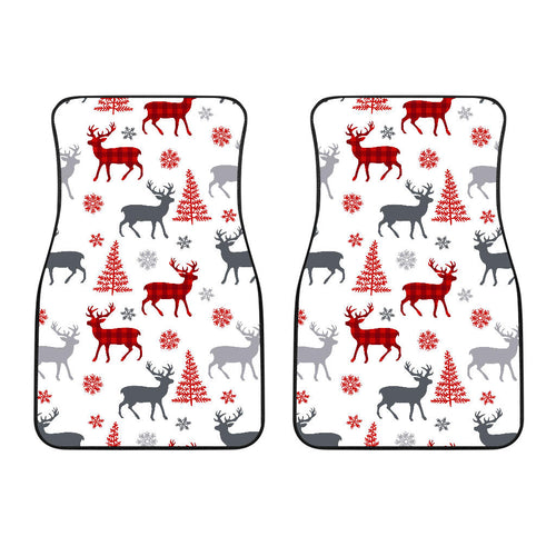 Deer Tree Snowflakes Chrismas Pattern Front Car Mats