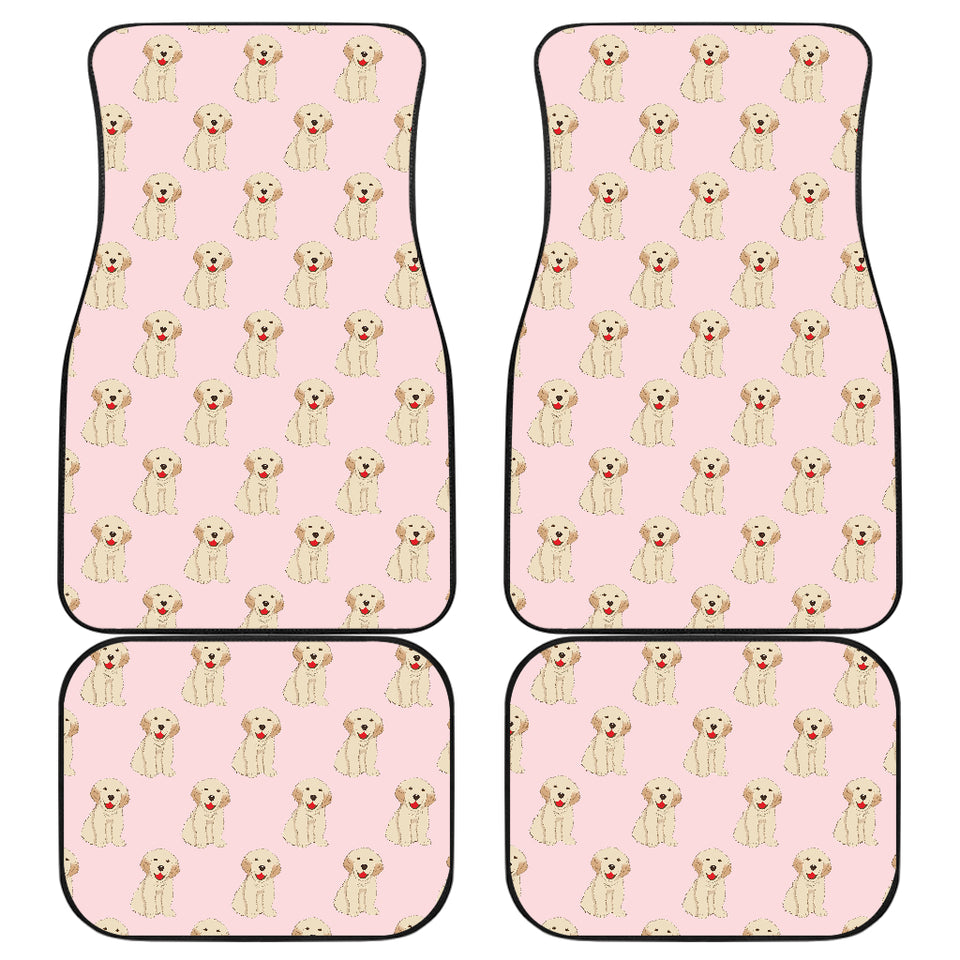 Golden Retriever Pattern Print Design 02 Front and Back Car Mats