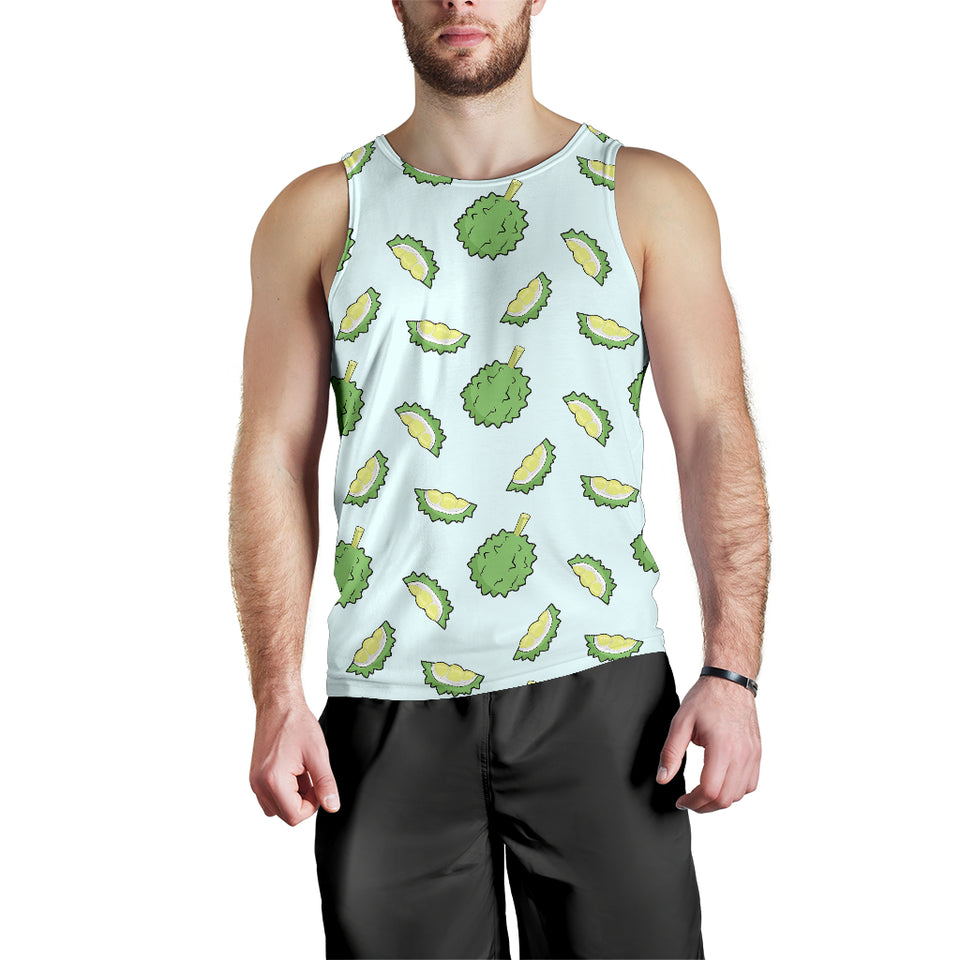 Durian pattern blue background Men Tank Top