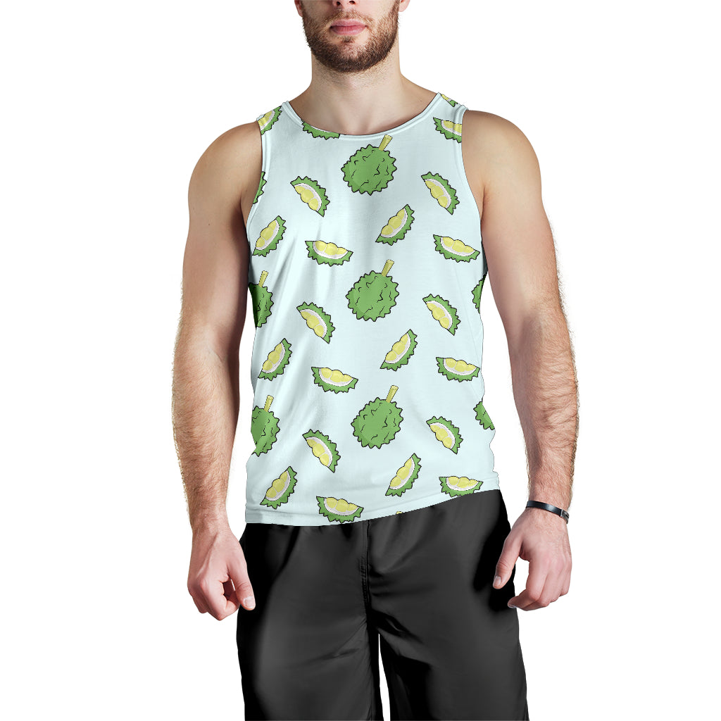 Durian pattern blue background Men Tank Top