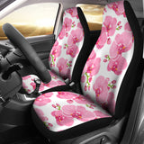 Pink Purple Orchid Pattern Background Universal Fit Car Seat Covers