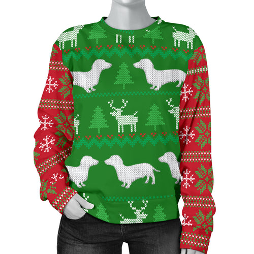 Ugly Christmas Sweater With Dachshunds Women'S