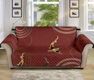 Koi Fish Carp Fish red background Sofa Cover Protector