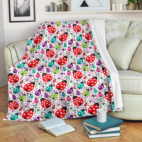 Ladybug Pattern Print Design 03 Premium Blanket