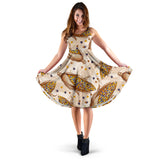 Corn Pattern Print Design 03 Sleeveless Midi Dress