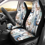 Lama Alpaca Cactus Hand Drawn Pattern Universal Fit Car Seat Covers