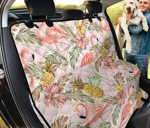 Pink Flamingo Birds Pineapples Hibiscus Flower Pattern Dog Car Seat Covers