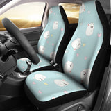White Cute Hamsters Heart Pattern Universal Fit Car Seat Covers