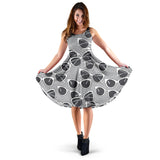 Sun Glasses Pattern Print Design 04 Sleeveless Midi Dress
