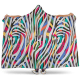 Colorful Zebra Skin Pattern Hooded Blanket