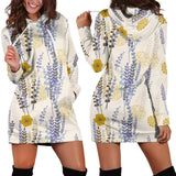 Lavender Modern Pattern Blackground Women'S Hoodie Dress
