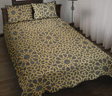 arabic star gold pattern Quilt Bed Set