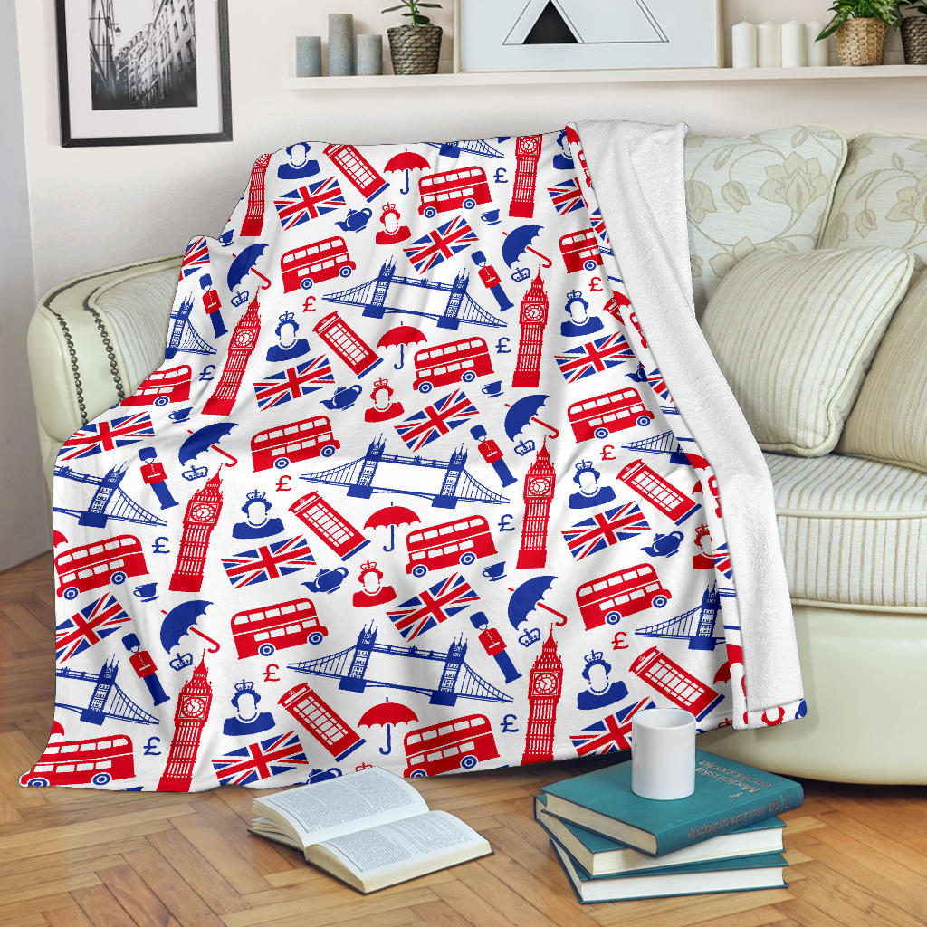 British Pattern Print Design 01 Premium Blanket