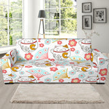 Maneki Neko Lucky Cat Fan Sakura Sofa Slipcover