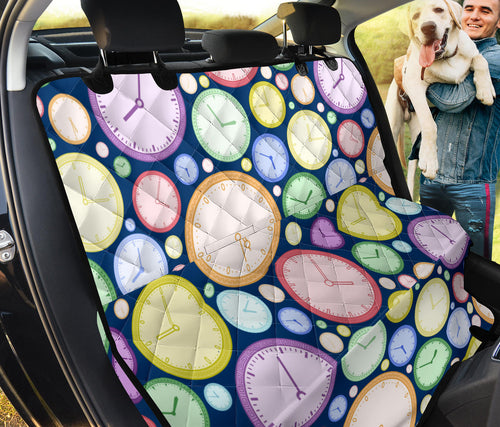 Colorful Clock Background Dog Car Seat Covers