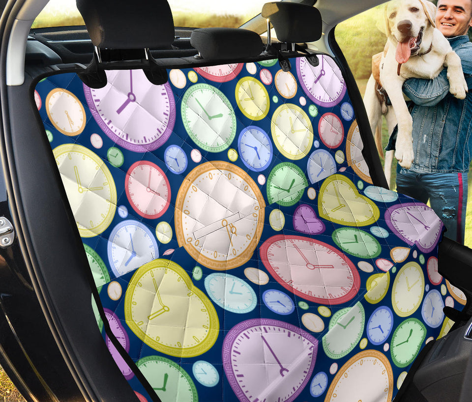 Colorful Clock Background Dog Car Seat Covers