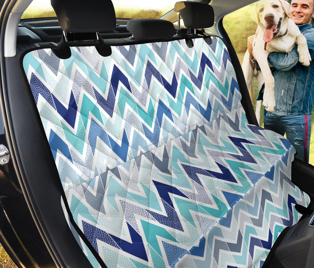 Zigzag  Chevron Blue Pattern Dog Car Seat Covers