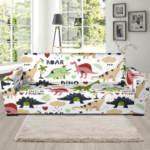 Cute Dinosaurs Pattern Sofa Slipcover