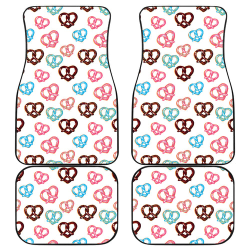 Pretzels Pattern Print Design 04 Front and Back Car Mats