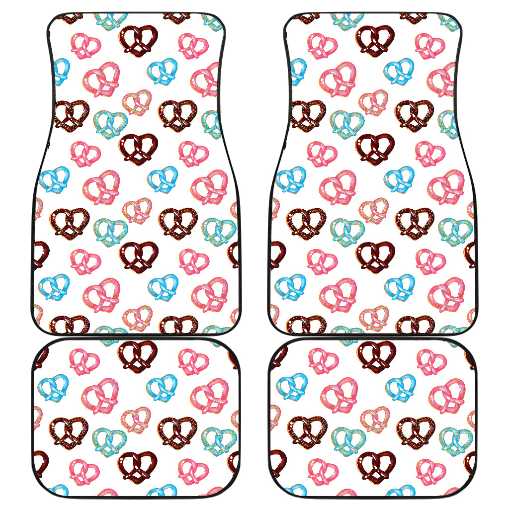 Pretzels Pattern Print Design 04 Front and Back Car Mats