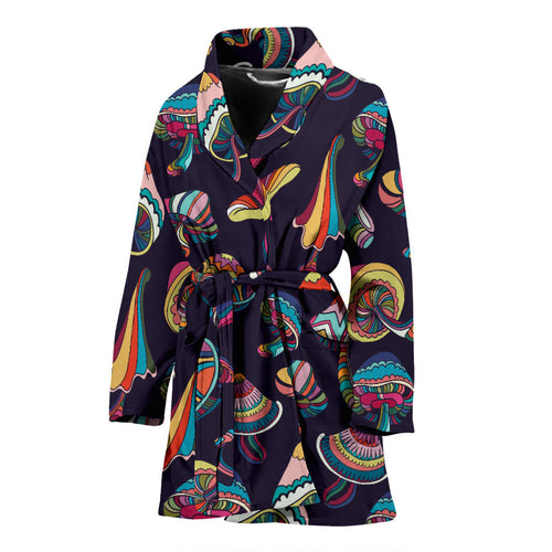 Colorful Mushroom Pattern Women'S Bathrobe