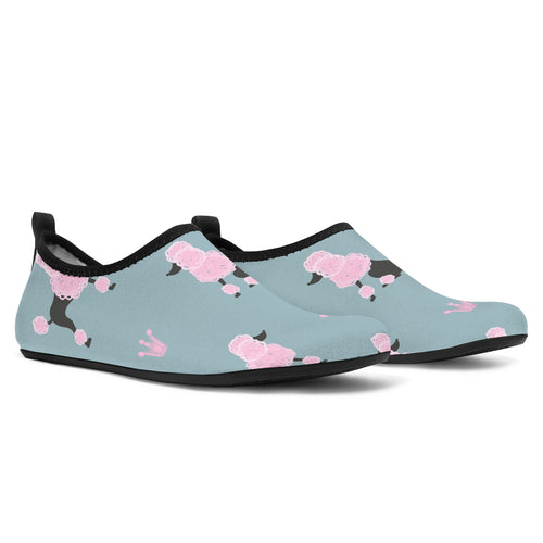 Poodle Dog Pattern Aqua Shoes