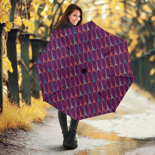 Eiffel Tower Pattern Print Design 05 Umbrella