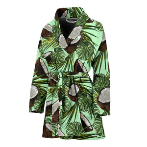 Coconut Pattern Print Design 02 Women's Bathrobe