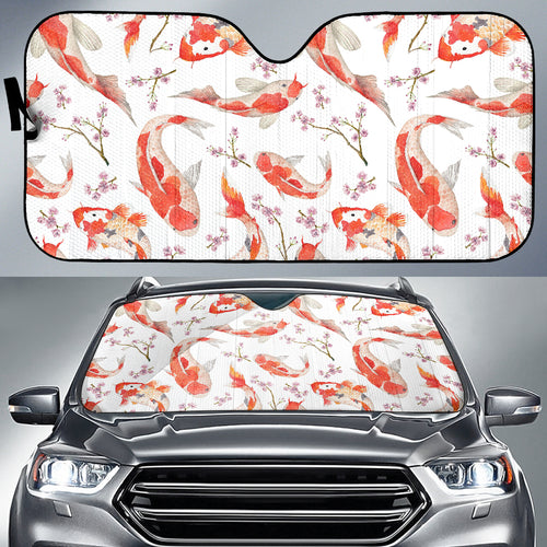 Watercolor Koi Fish Carp Fish Pattern Car Sun Shade