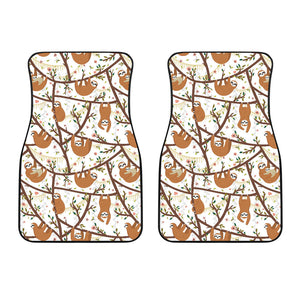 Sloths Hanging On The Tree Pattern Front Car Mats
